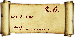 Kálló Olga névjegykártya