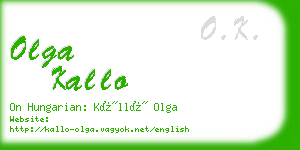 olga kallo business card